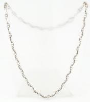 Ezüst(Ag) nagyszemű masszív pálcikás nyaklánc, jelzett, h: 52 cm, nettó: 23,2 g