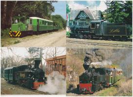 Magyar Kisvasutak, erdei vasutak - 14 db modern képeslap / Hungarian narrow-gauge railways - 14 modern postcards