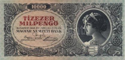 1946. 10.000MP (4x) egymásutáni sorszámmal T:II+ Csak egyszer hatva, törve nem!