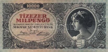 1946. 10.000MP (4x) egymásutáni sorszámmal T:II+ Csak egyszer hatva, törve nem!