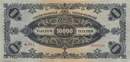 1946. 10.000MP (4x) egymásutáni sorszámmal T:II+ Csak egyszer hatva, törve nem!