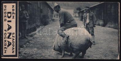 cca 1915-1920 "A század büszkesége", Diana krém-szappan-puder-fogkrém, I. világháborús katonákat ábrázoló számolócédula