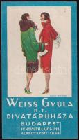 cca 1930 Weiss Gyula Rt. divatáruháza Bp. számolócédula