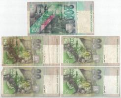 Szlovákia 1993. 20K (3x) + 2002. 200K + 2004. 20K T:F
Slovakia 1993. 20 Korun (3x) + 2002. 200 Koru...