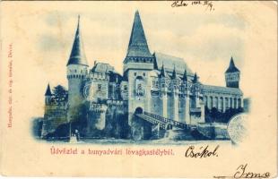 1900 Vajdahunyad, Hunedoara; Hunyadvári lovagkastély, vár. Kiadja a "Hunyadmegyei tört. és reg. társ." Déván / castle (fl)