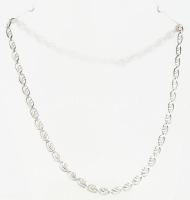 Ezüst(Ag) áttört fantáziaszemes nyaklánc, jelzett, h: 46 cm, nettó: 7 g