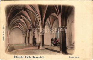 Vajdahunyad, Hunedoara; vár, Lovagterem, belső. Péntek Elek kiadása / castle, interior (EB)