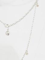 Ezüst(Ag) virágcsüngős nyaklánc, jelzett, h: 88 cm, nettó: 7 g