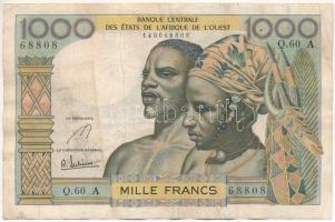 Nyugat Afrikai Államok / Elefántcsontpart DN (1966.) 1000Fr T:F  Western African States / Ivory Coast ND (1966.) 1000 Francs C:F Krause P#103Ae