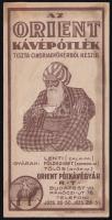 cca 1920 Orient kávépótlék számolócédula, kissé foltos