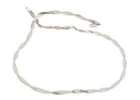 Ezüst(Ag) két szálas fonott kígyó nyaklánc, jelzett, h: 51 cm, nettó: 9,4 g