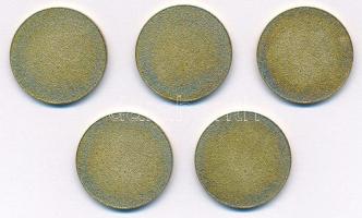 DN "Országos Vadászati Védegylet - 1881" egyoldalas, vert fém emlékzseton (23mm) (5db) T:U...