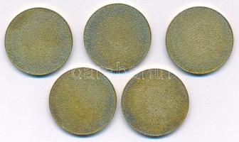 DN "Országos Vadászati Védegylet - 1881" egyoldalas, vert fém emlékzseton (23mm) (5db) T:U...