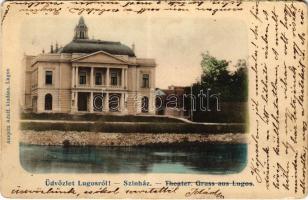 1902 Lugos, Lugoj; Színház. Auspitz Adolf kiadása / Theater / theatre (b)