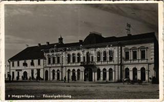 1941 Magyarlápos, Oláhlápos, Targu Lapus; Főszolgabíróság, Szentháromság gyógyszertár, M. kir. posta, üzletek / district court, pharmacy, post office, shops (EK)