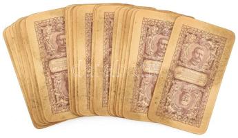 Adóbélyeges Piatnik tarokk kártya, teljes, 42 lap, Hindenburg hátlappal!