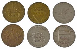 Kanada ~1970. "Tartományi címerek és virágok" kétoldalas emlékérmek (6xklf) T:AU,XF
Kanad...