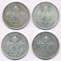 1992. 200Ft Ag "MNB" (3x) + 1993. 200Ft Ag "MNB" T:AU,XF patina
Adamo F13
