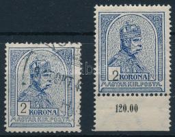 1913 Turul 2K lefelé elcsúszott értékszámmal + támpéldány