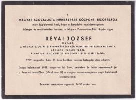 1969 Révai József halálozási értesítője