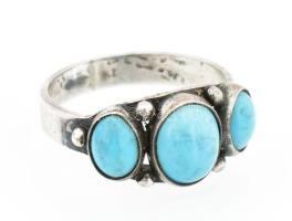 Ezüst(Ag) gyűrű, jelzett, méret: 58, bruttó: 3,7 g