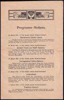 cca 1910 Musikfreunde Bösendorfer koncertműsor Moradelli grafikával benne magyar zenészek