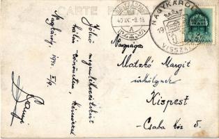 1940 Nagykároly, Carei; Kölcsey szobor / statue. photo + "1940 Nagykároly visszatért" So. ...