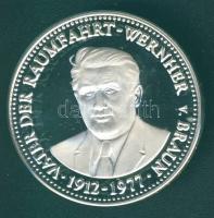 Németország 1989. "Wernher von Braun" Ag 20,4g emlékérem T:PP