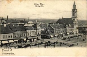 Nagyszeben, Hermannstadt, Sibiu; Kispiac tér, gyógyszertár, Deutsch üzlete / Kleiner Platz / market square, pharmacy, shops (EK)