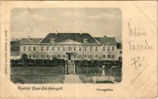 1899 (Vorläufer) Sepsiszentgyörgy, Sfantu Gheorghe; Vármegyeháza. Benkő M. kiadása / county hall (szakadás / tear)