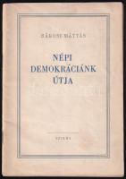 cca 1950 3 szocreál füzet Népi demokráciánk útja, Gerő Ernő elvtárs beszámolója a Magyar Dolgozók Pá...