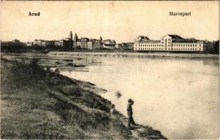 1905 Arad, Maros-part. Kerpel Izsó kiadása / Mures riverside (fl)