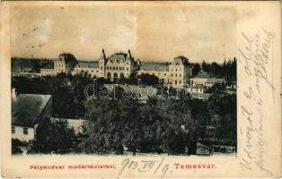 1903 Temesvár, Timisoara; Pályaudvar madártávlatból, vasútállomás / railway station (fl)
