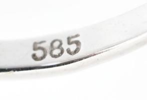 14K fehérarany (Au) gyűrű 1,28g cirkón kővel jelzett m: 51