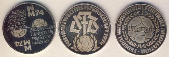 NSZK 1974. "Labdarúgó VB" 3klg Ag emlékérem 3x15g, szettben T:PP Díszdobozban!