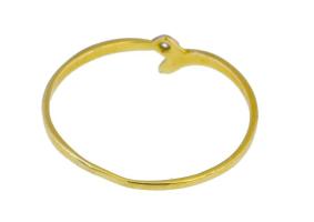 14K arany (Au) gyűrű 0,64 g cirkón kővel jelzett m: 55