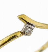 14K arany (Au) gyűrű 0,64 g cirkón kővel jelzett m: 55