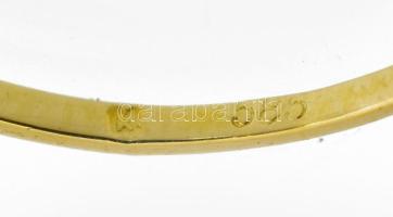 14K arany (Au) gyűrű 0,64 g cirkón kővel jelzett m: 55