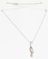 Silvano Brizzi olasz design Ezüst (Ag) nyaklánnc, köves medállal 3,35 g leírással, eredeti dobozában