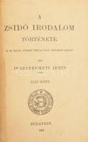 Kecskeméti Ármin: A zsidó irodalom története. I-II kötet. Bp., 1908-1909, Izraelita Magyar Irodalmi Társulat, 334; 343 p. Átkötött kartonált papírkötésben