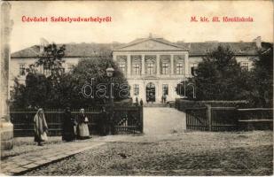 Székelyudvarhely, Odorheiu Secuiesc; M. kir. állami főreáliskola. Zabolai Székely Dénes kiadása / school (fl)