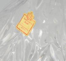 Ólomkristály italos üveg, dugós, címkével jelezve, hibátlan, m: 29 cm