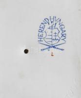 Herendi népviseletes lány. Fehér mázas, jelzett, hibátlan, m: 14 cm