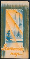 cca 1930-1940 Lányi és Társa osztálysorsjáték, illusztrált, kihajtható reklám- és megrendelőlap, kihajtva: 30,5x15,5 cm