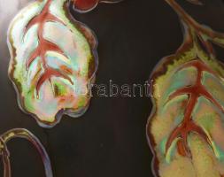 Zsolnay eozin és ökörvérmázas váza virág díszítéssel. Kézzel festett, jelzett, hibátlan 27 cm