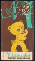 cca 1960-1970 Budapesti Csokoládégyár Micimackó csokoládépapír, graf.: Szécsi, 15x8,5 cm