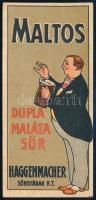 cca 1920 Maltos dupla maláta sör, Haggenmacher Sörgyárak Rt. számolócédula