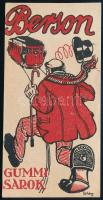 cca 1920-1930 Berson cipősarok számolócédula, Földes Imre (1881-1948) grafikája