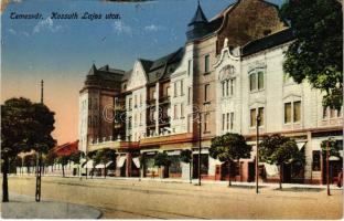 Temesvár, Timisoara; Kossuth Lajos utca, üzletek / street, shops (EK)