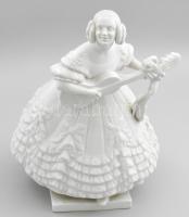 Herendi Déryné porcelán figura, fehér mázas, alján masszába nyomott jelzéssel, Ligeti felirattal, minimális kopással, m :35 cm